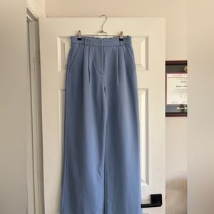 Abercrombie & Fitch Sloane Trousers Light Blue Wide-Leg Pants